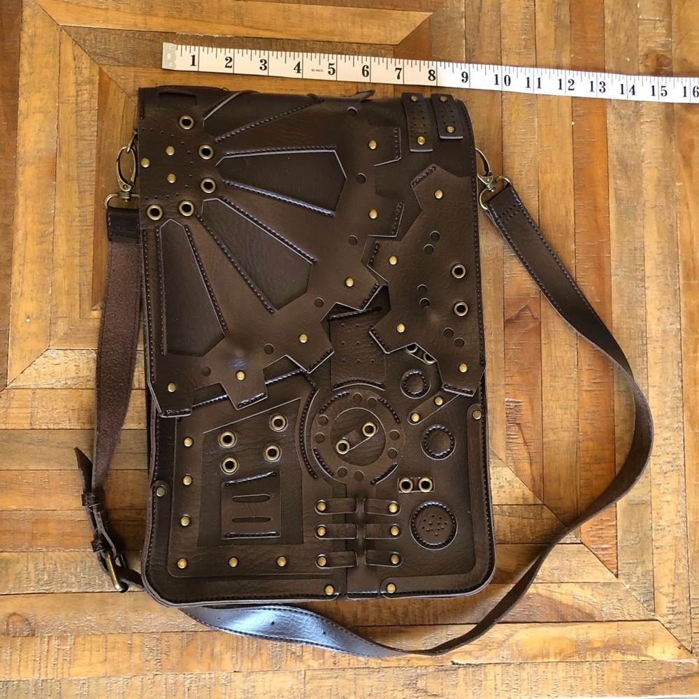 Steampunk Gothic Gear Backpack Handbag ShoulderBag Cosplay Brown Messenger